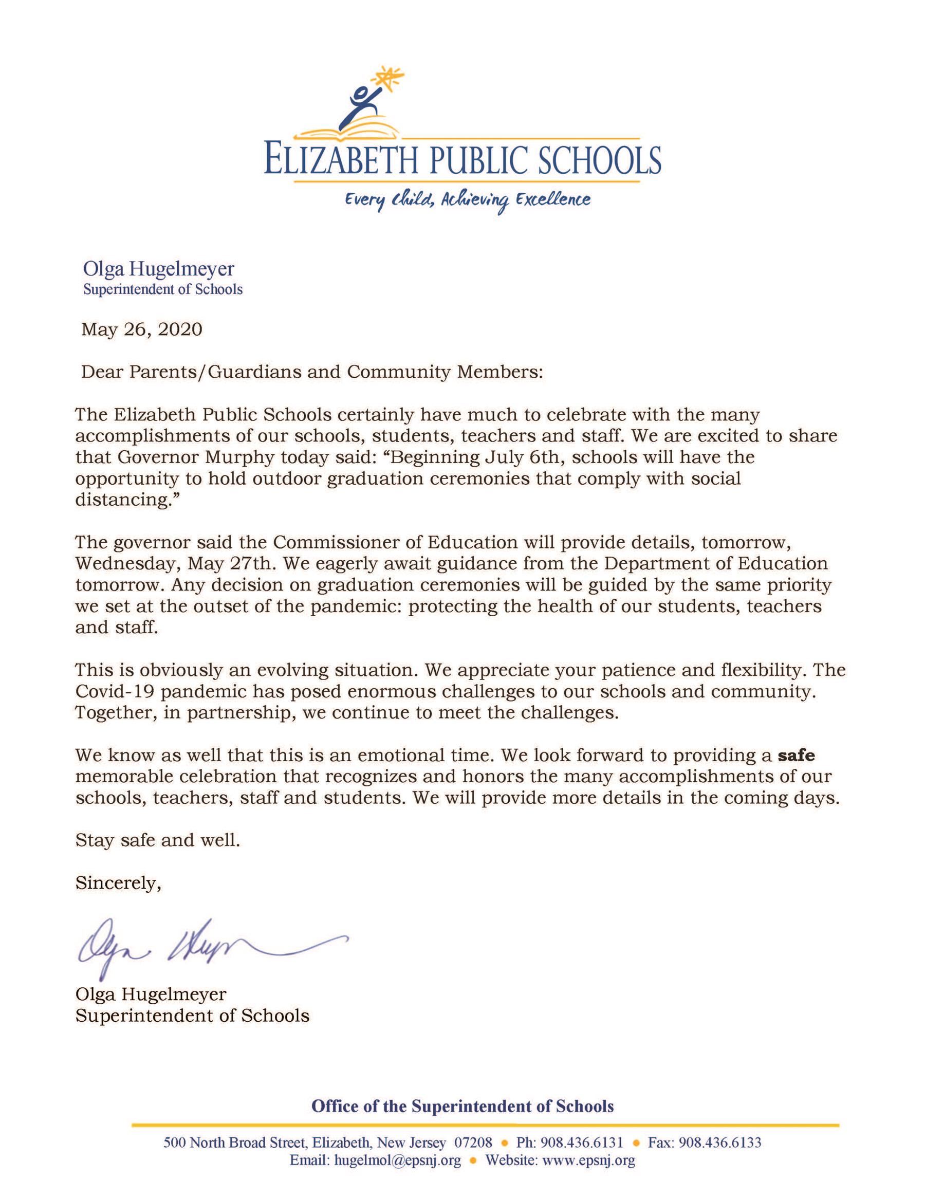 5-26-20 letter to school community 